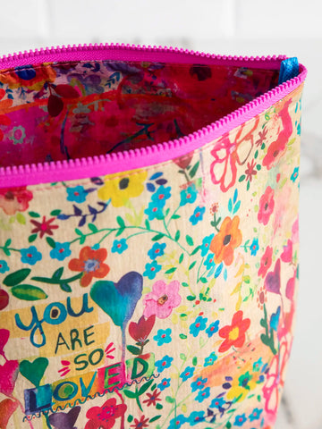 So Loved Recycled Reversible Zip Pouch