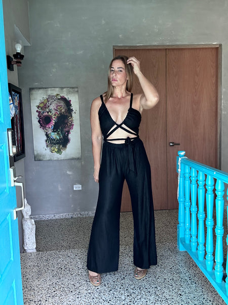 Cloe Wide Leg Black Jumpsuit