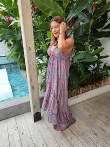 Fuscia and Purple Goddess Maxi Dress