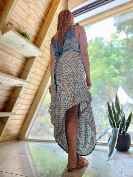 Blue & Flowers Harem Jumpsuit