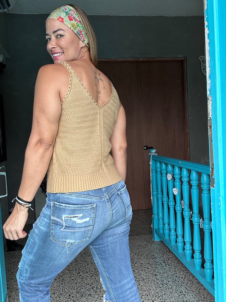 Mustard Crochet Top