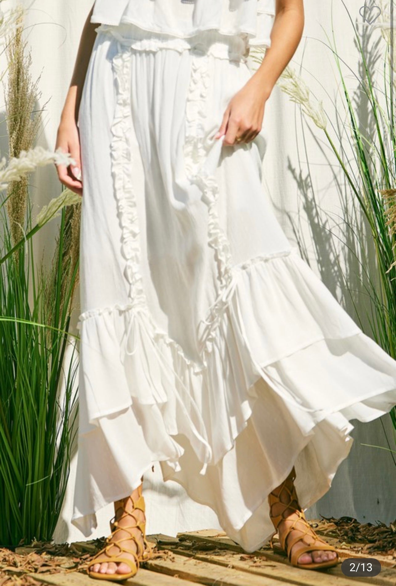 River Off White Maxi Skirt