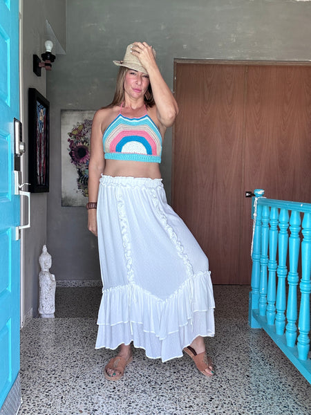 River Off White Maxi Skirt