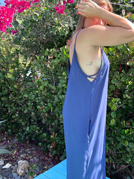 The Comfy Wide Leg Navy Jumpsuit