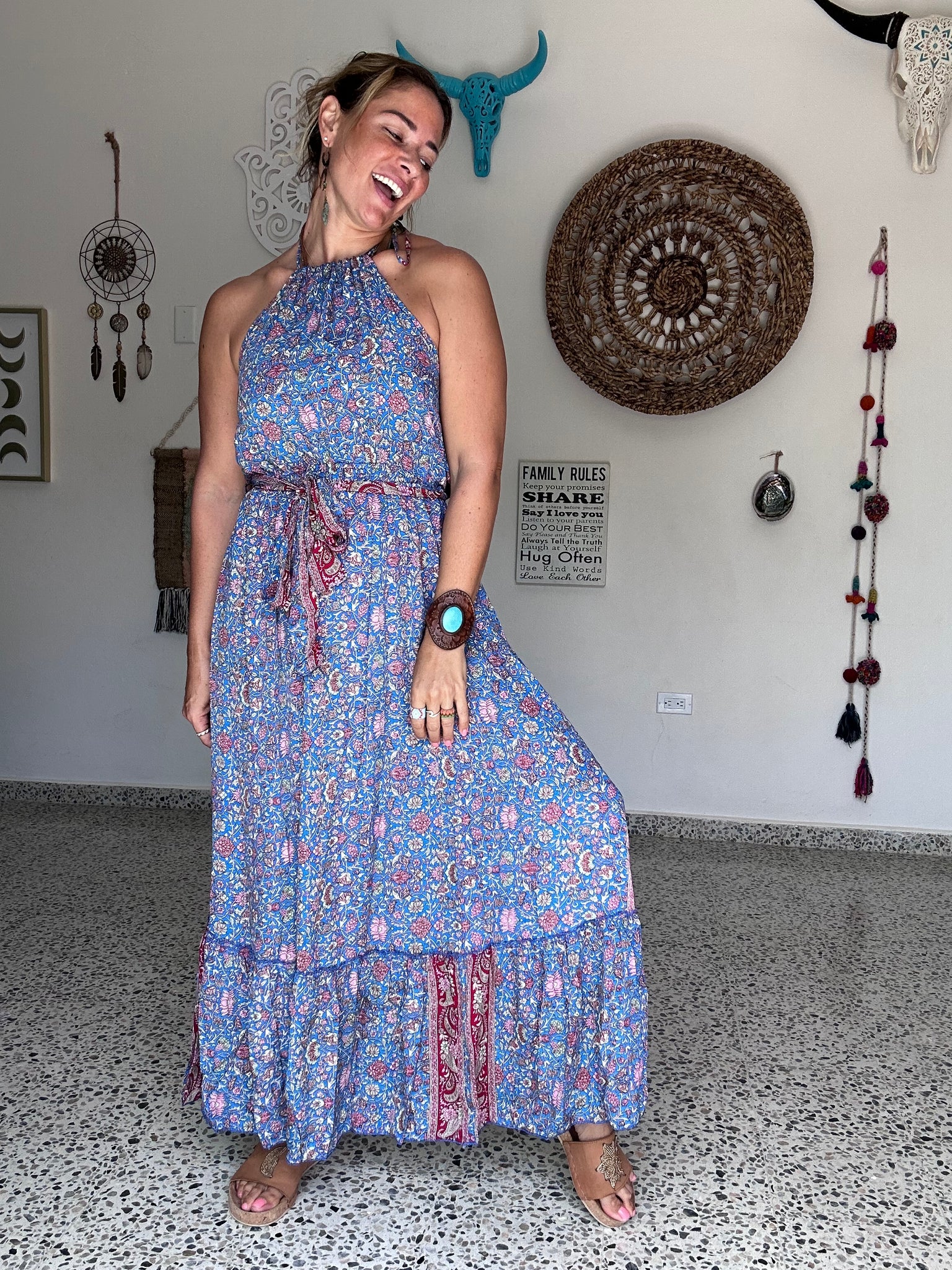 Santorini Halter Maxi Dress