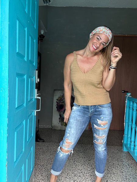 Mustard Crochet Top