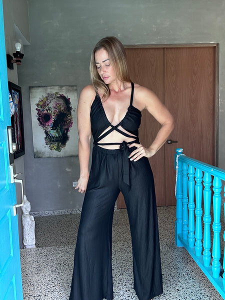 Cloe Wide Leg Black Jumpsuit