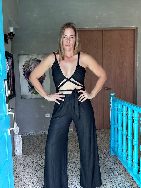 Cloe Wide Leg Black Jumpsuit