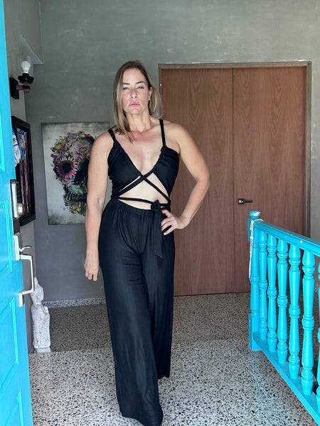 Cloe Wide Leg Black Jumpsuit