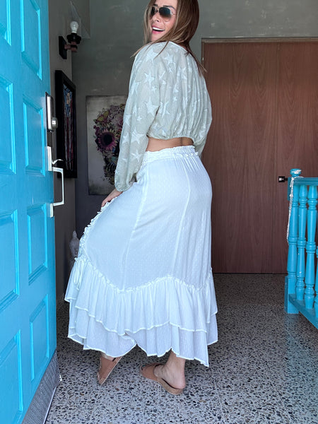 River Off White Maxi Skirt