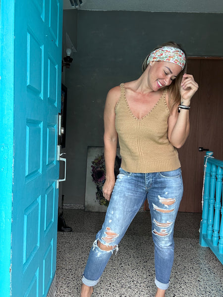 Mustard Crochet Top