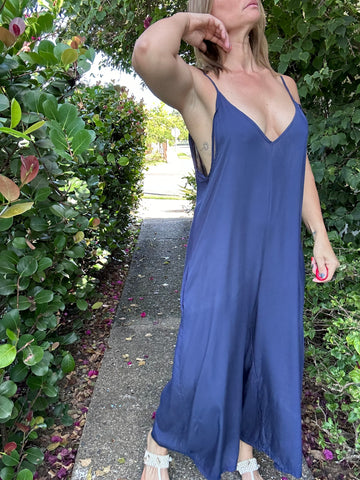 The Comfy Wide Leg Navy Jumpsuit