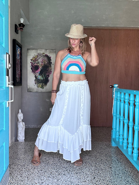 River Off White Maxi Skirt