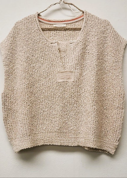 Oatmeal Slouchy Crop Sweater