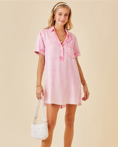 Barbie Pink Denim Shirt Dress