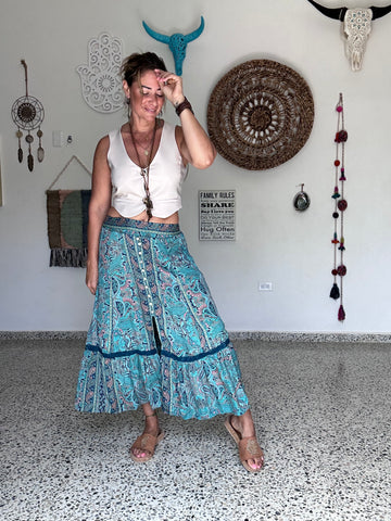 Turquesa Boheme Maxi Skirt