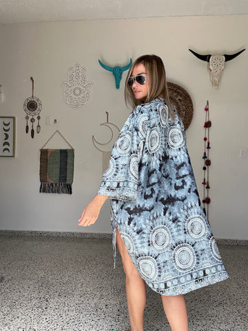 Gray Mandala Cover Up