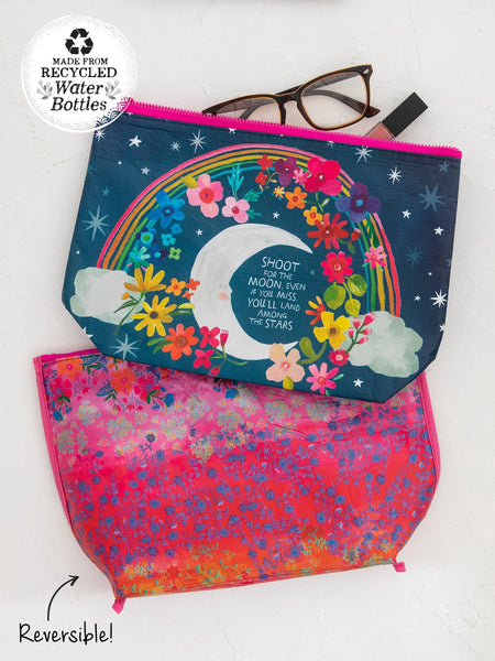 Moon Recycled Reversible Zip Pouch