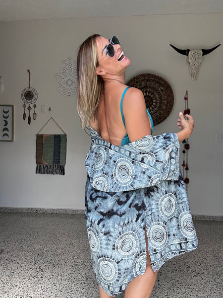 Gray Mandala Cover Up