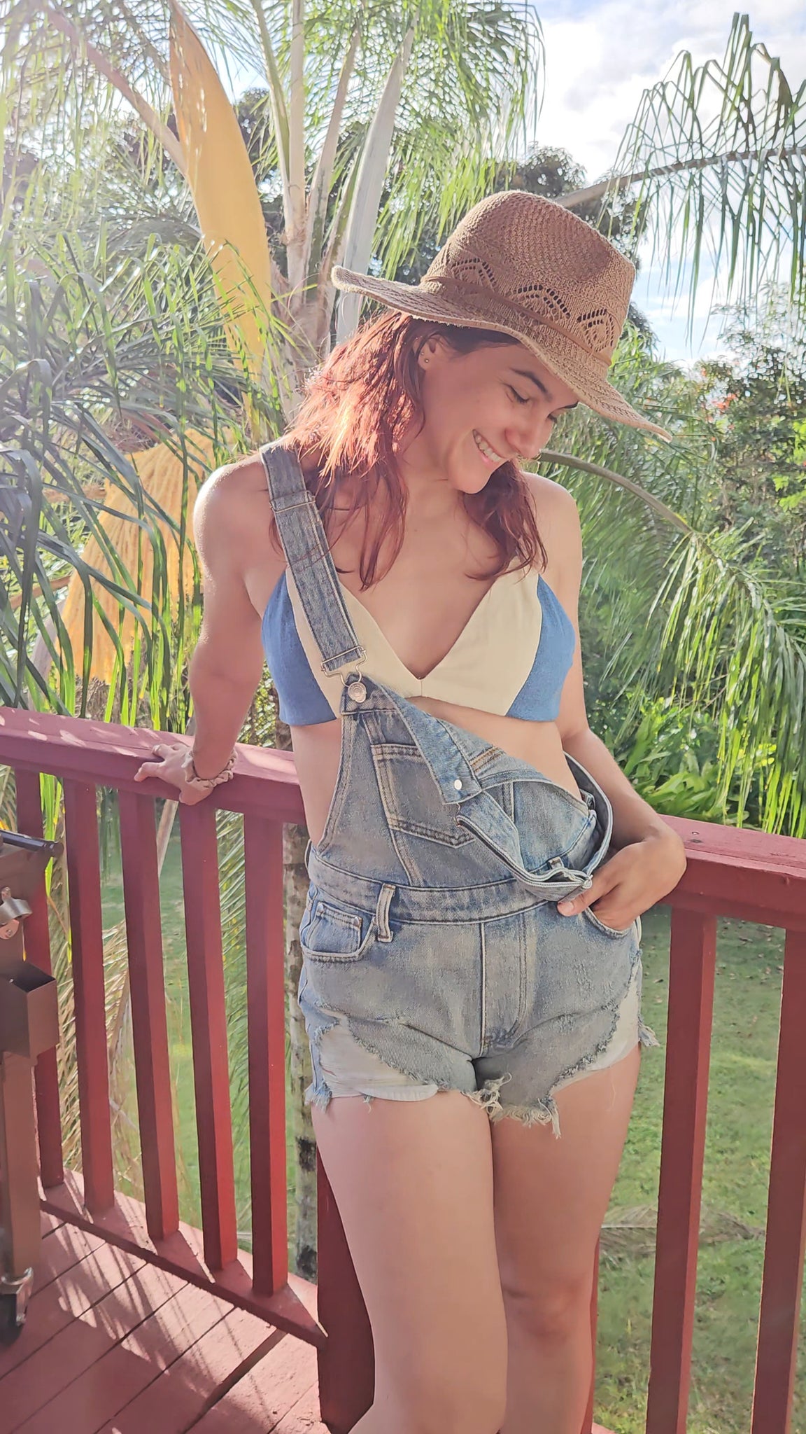 Destroyed Denim Shorts Overall
