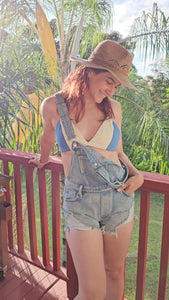 Destroyed Denim Shorts Overall