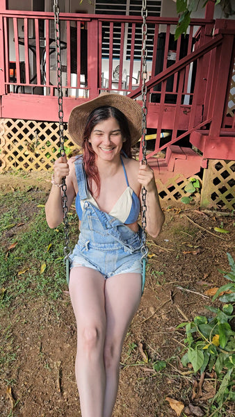 Destroyed Denim Shorts Overall
