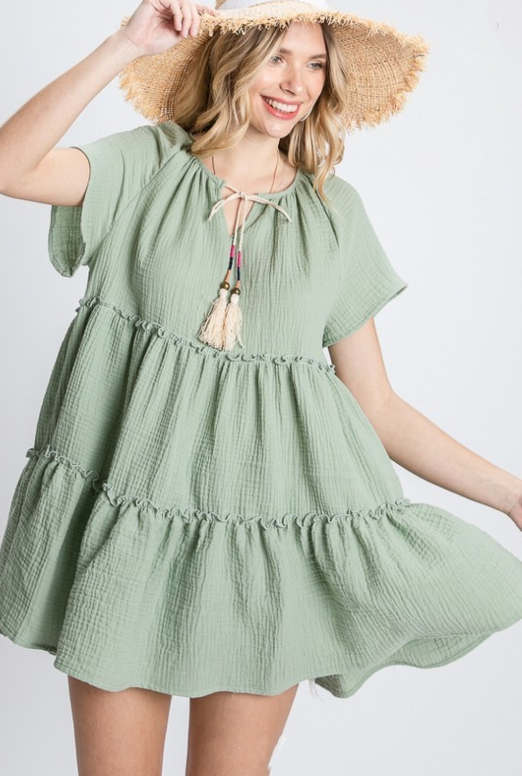 Sage short sleeve tunic