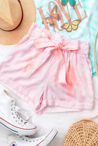 Pink Tye die shorts