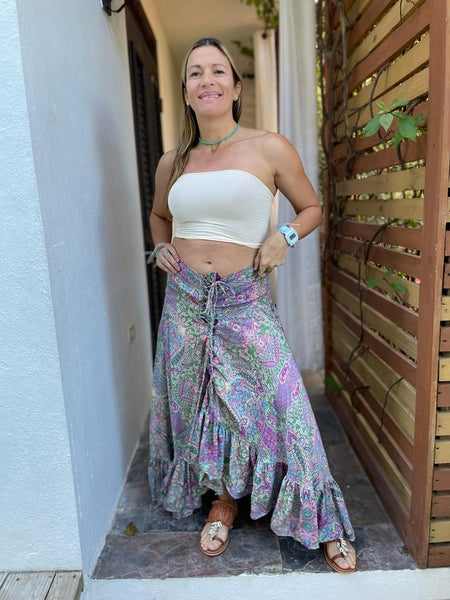 Purple Paisley Boho Maxi Skirt/Dress