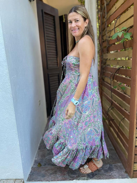 Purple Paisley Boho Maxi Skirt/Dress