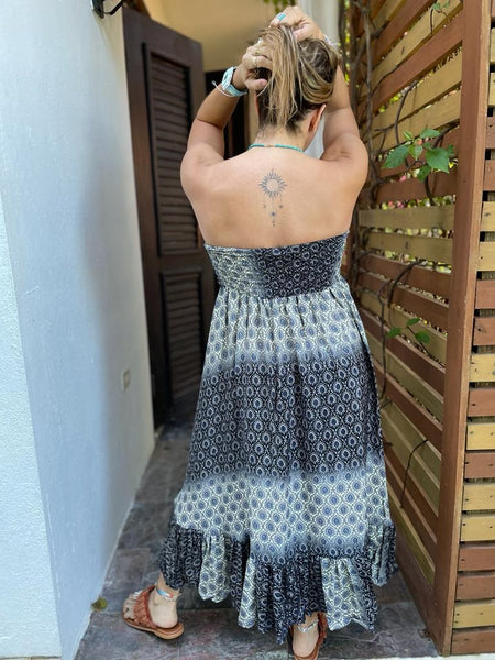 Cream & White Boho Maxi Skirt/Dress