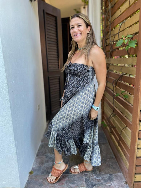 Cream & White Boho Maxi Skirt/Dress