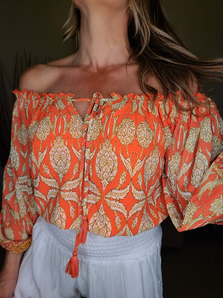 Dahlia Tangerine Top