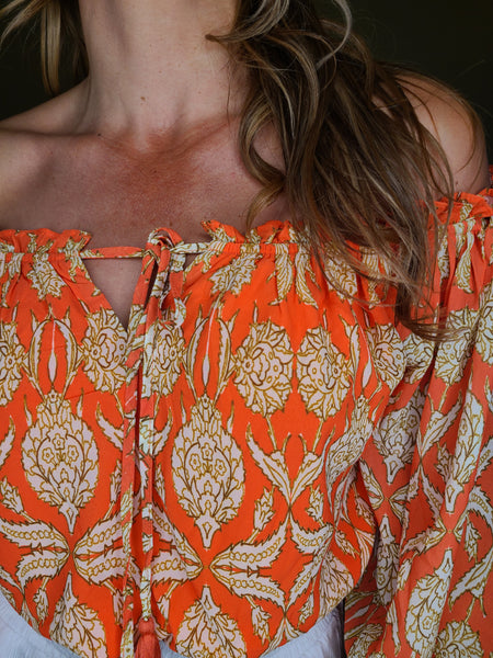 Dahlia Tangerine Top