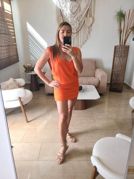 Tangerine Mini Dress