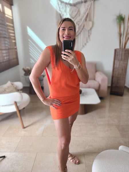 Tangerine Mini Dress
