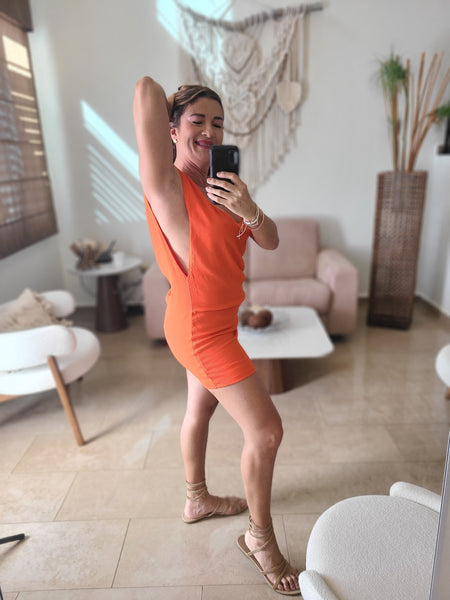 Tangerine Mini Dress