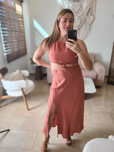 Sexy Camel Maxi Dress