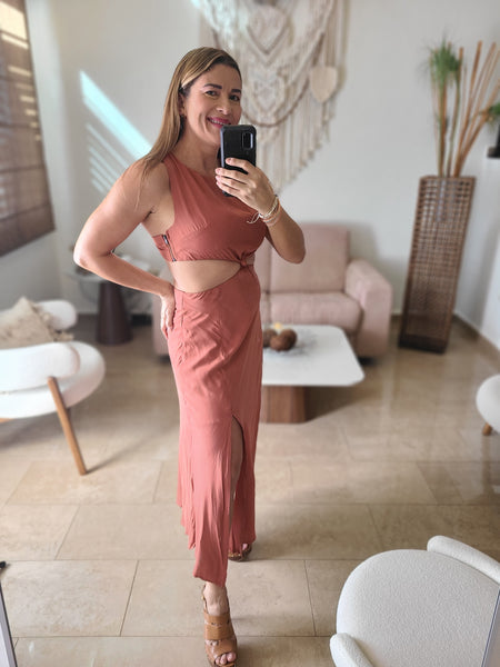 Sexy Camel Maxi Dress