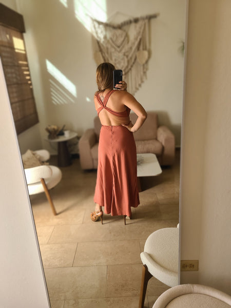 Sexy Camel Maxi Dress