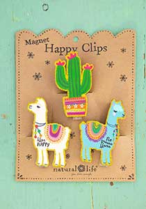 Cactus Llama Magnet Happy Clips