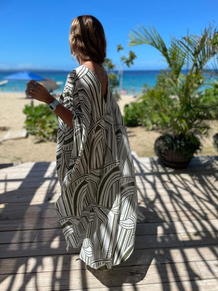 Olive Maxi Kaftan Cover up