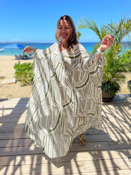 Olive Maxi Kaftan Cover up