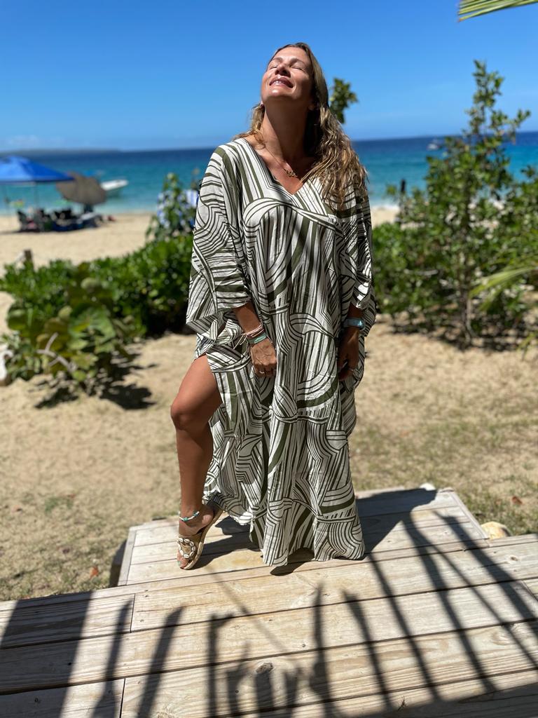 Olive Maxi Kaftan Cover up