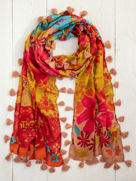 Yellow Patchwork Scarf