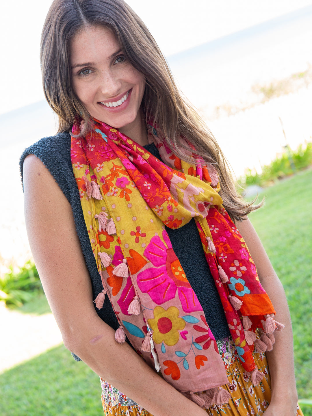 Yellow Patchwork Scarf