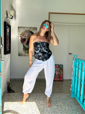 Black Tie Dye Bandana Top