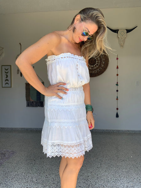 Ibiza White Lace Dress
