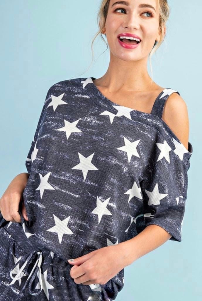 Navy Lounge Stars Top