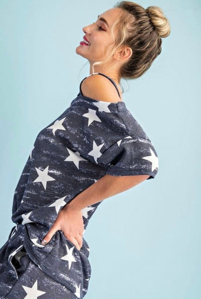 Navy Lounge Stars Top